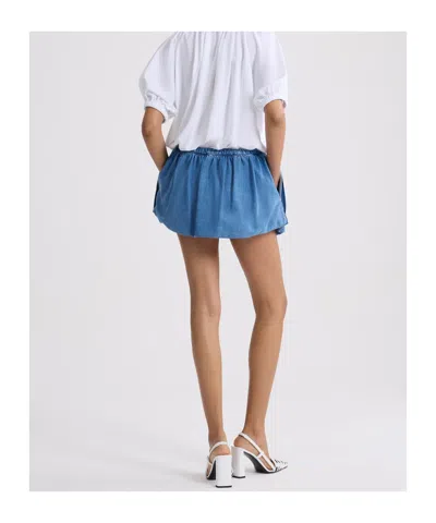 Patou Drawstrings Mini A-line Skirt In Blue