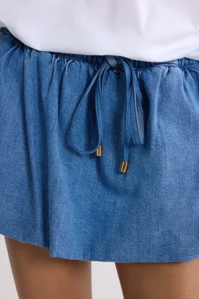 Patou Drawstrings Mini A-line Skirt In Blue