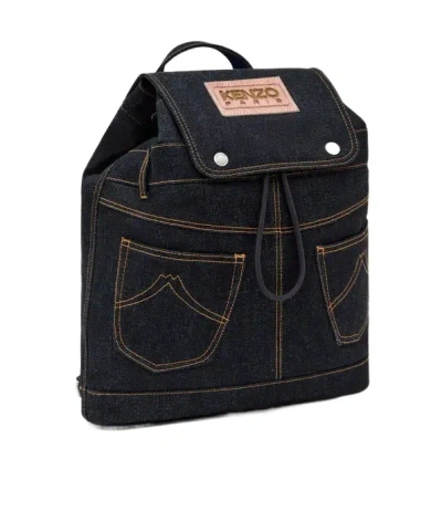 Kenzo Mini Five Pockets Backpack In Blue