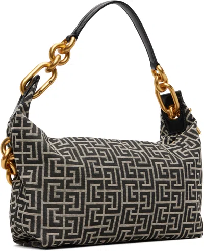 Balmain Medium Monogram Chain Sync Tote Bag In Black