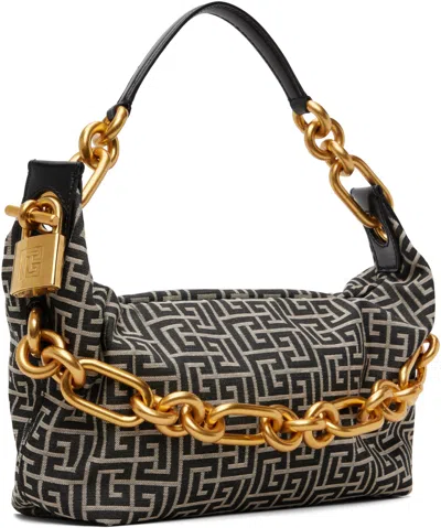Balmain Medium Monogram Chain Sync Tote Bag In Black