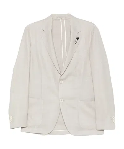 Lardini Patch Pocket Two Button Jacket In Gray