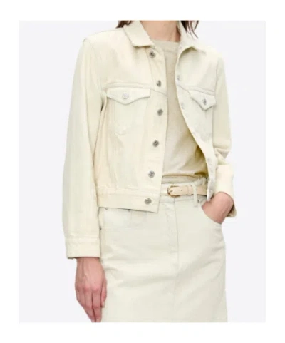 Apc Long-sleeved Single-breasted Denim Jacket In White