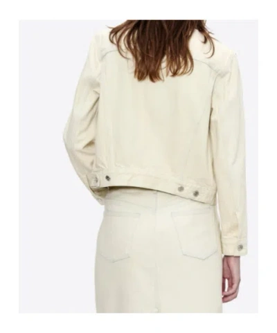 Apc Long-sleeved Single-breasted Denim Jacket In White