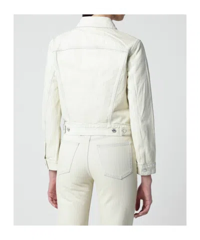 Apc Long-sleeved Single-breasted Denim Jacket In White