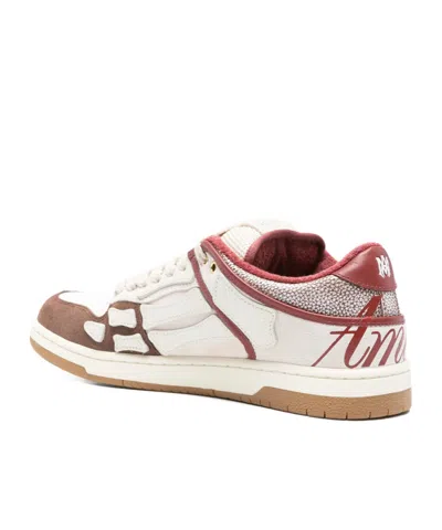 Amiri Brown Xl Skel Top Low Cow Leather Sneakers In Multi