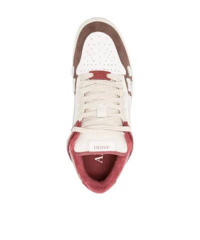 Amiri Brown Xl Skel Top Low Cow Leather Sneakers In Multi