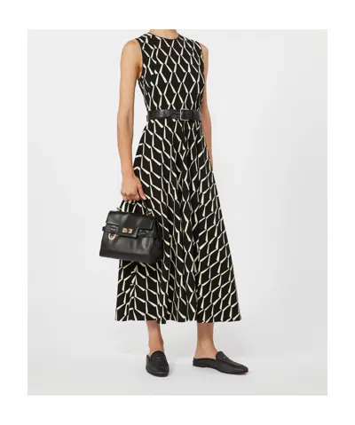 Max Mara Lampara Geo Print Jersey Midi Dress In Black