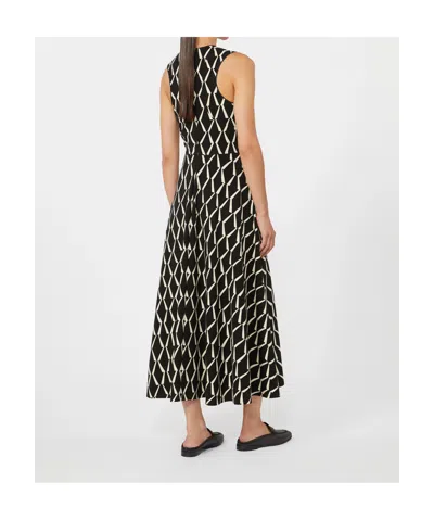 Max Mara Lampara Geo Print Jersey Midi Dress In Black