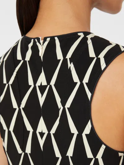 Max Mara Lampara Geo Print Jersey Midi Dress In Black
