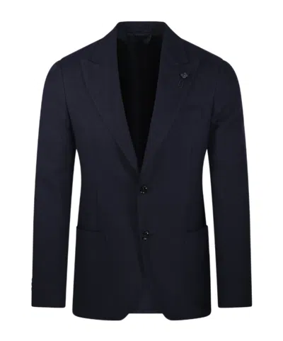 Lardini Notched-lapel Single-breasted Blazer In Blue