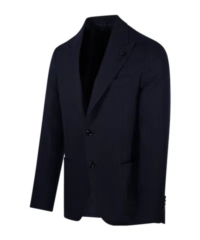 Lardini Notched-lapel Single-breasted Blazer In Blue