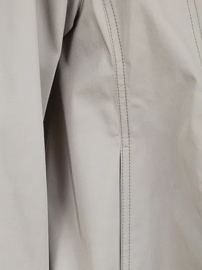 Herno Cotton Gabardine Cape With Water-repellent Finish And Taffeta Details In Gray