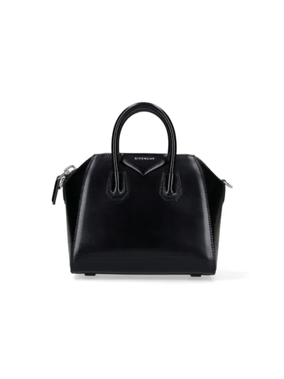 Givenchy Mini Leather Handbag With Adjustable Strap In Black