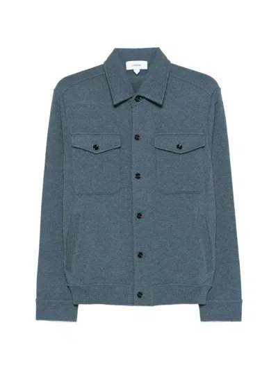 Lardini Cotton Jacket With Buttoned Pockets In Blue