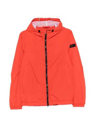 Peuterey Nigle Hooded Blouson Jacket Elasticated Cuffs Hem In Red