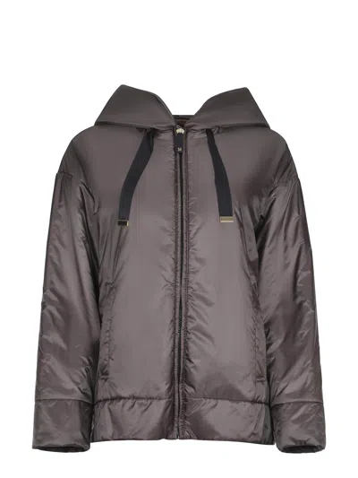 Max Mara The Cube Dark Grey Polyester Daria Padded Jacket In Brown