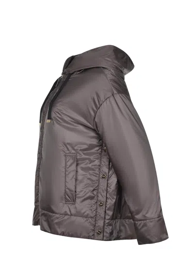 Max Mara The Cube Dark Grey Polyester Daria Padded Jacket In Brown