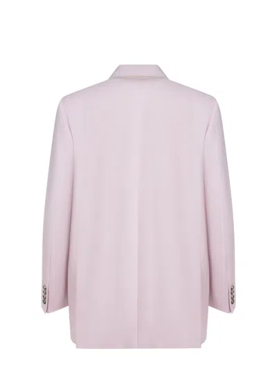 Max Mara Ombrosa Double Breasted Wool Blazer Jackets Rose In Purple