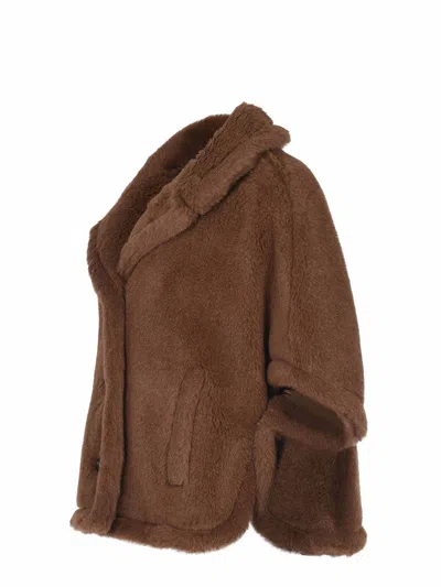 Max Mara Teddy Fabric Cap In Brown