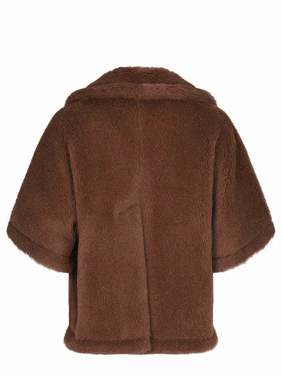 Max Mara Teddy Fabric Cap In Brown