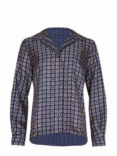 Max Mara Maxmara Mxmdisco Semi Fitted Printed Silk Shirt In Black