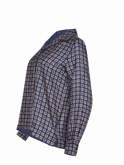 Max Mara Maxmara Mxmdisco Semi Fitted Printed Silk Shirt In Black