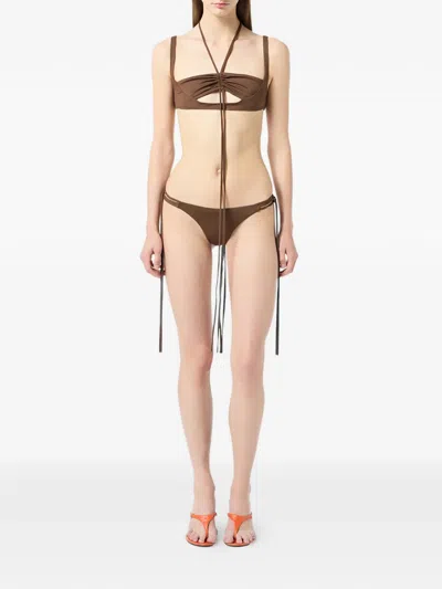 Blumarine Tie Bikini Bottoms In Multi