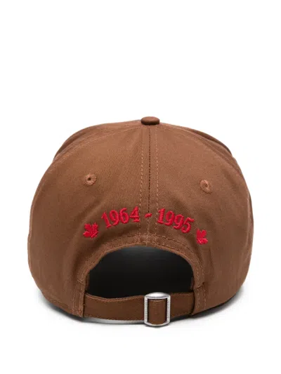Dsquared2 Logo-patch Cap In Brown