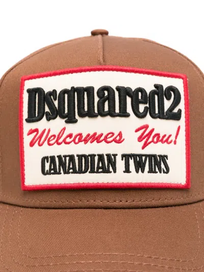 Dsquared2 Logo-patch Cap In Brown