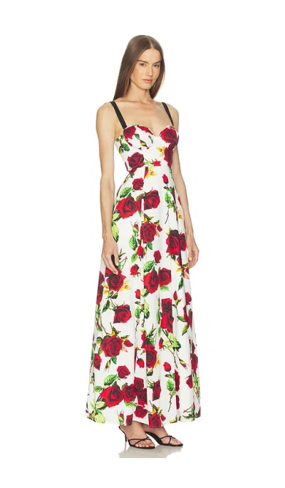 L'agence Sutton Sweetheart Neck Maxi Dress In White