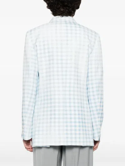 Ermanno Scervino Double-breasted Checked Blazer In Blue
