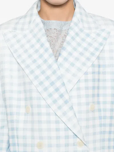 Ermanno Scervino Double-breasted Checked Blazer In Blue