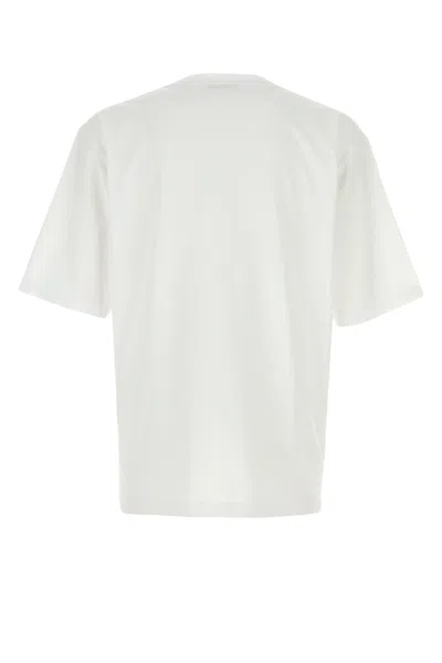 Dsquared2 Men White Crewneck T-shirt With Logo Lettering On The Front In Cotton Man In White