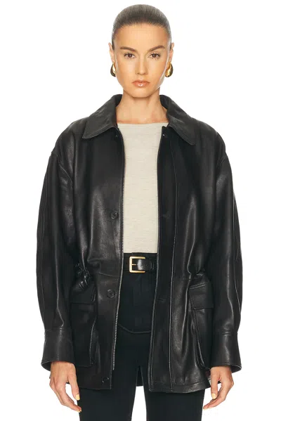 Arma Flap-pocket Leather Jacket In Black