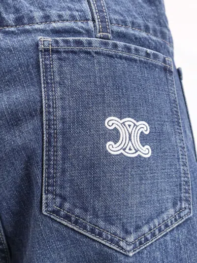Celine Belt Loop Jeans In Blue