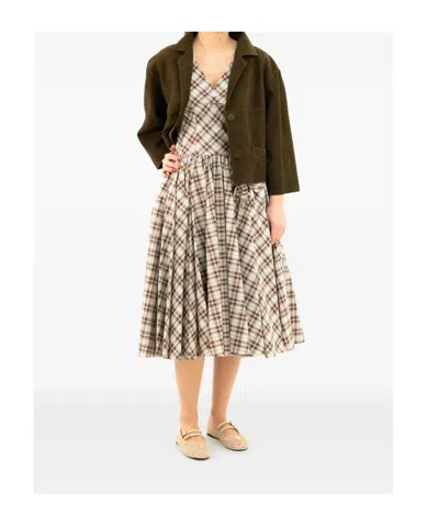 Prada Cropped Suede Jacket Notched Lapel Pockets In Green