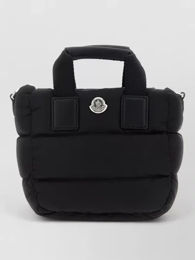 Moncler Borsa A Mano Caradoc Mini In Tessuto Nero Donna In Black