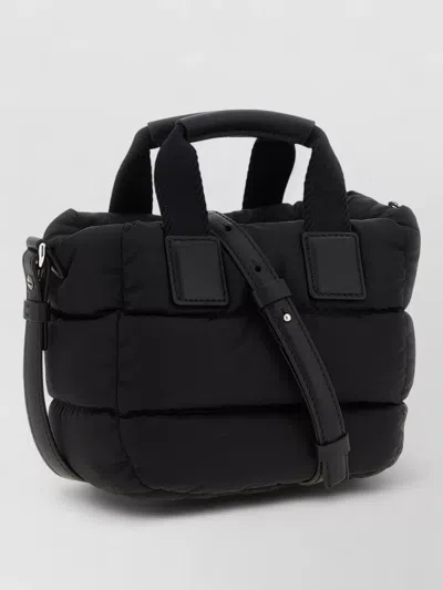 Moncler Borsa A Mano Caradoc Mini In Tessuto Nero Donna In Black