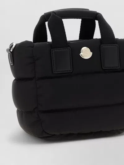 Moncler Borsa A Mano Caradoc Mini In Tessuto Nero Donna In Black