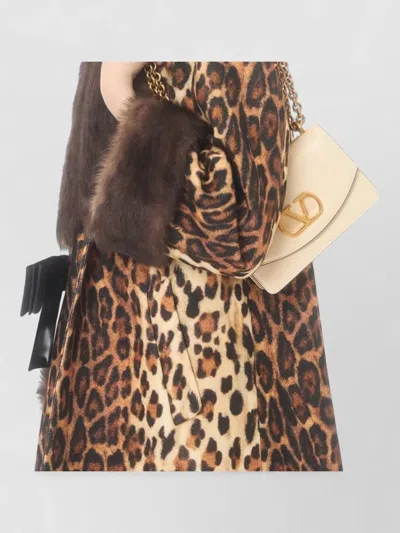 Valentino Garavani Garavani Vain Small Shoulder Bag In Crocodile Leather Woman Butter Uni In Neutral