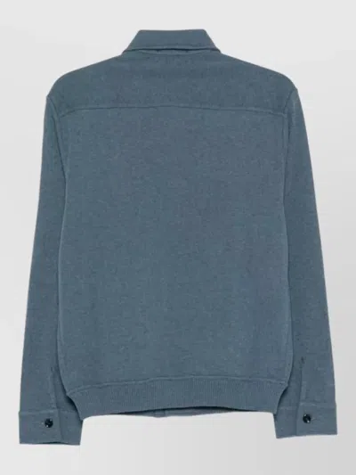 Lardini Cotton Jacket With Buttoned Pockets In Blue