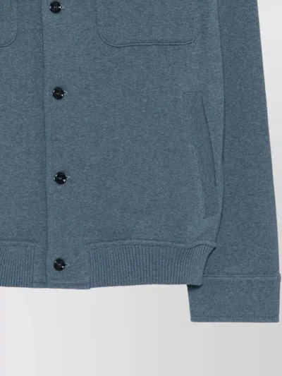 Lardini Cotton Jacket With Buttoned Pockets In Blue
