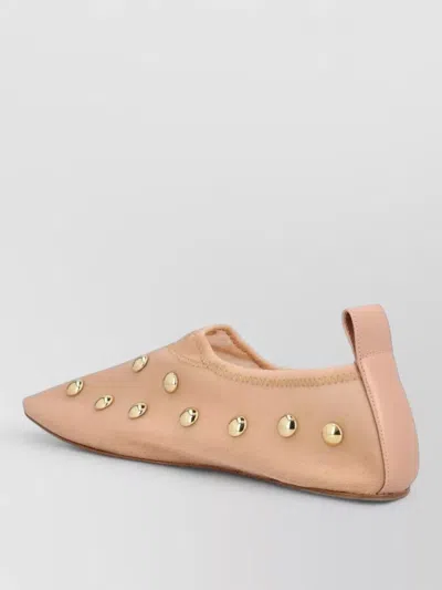 Chloé Rita Blushy Beige Ballet Flats In Transparent Mesh Women In Pink