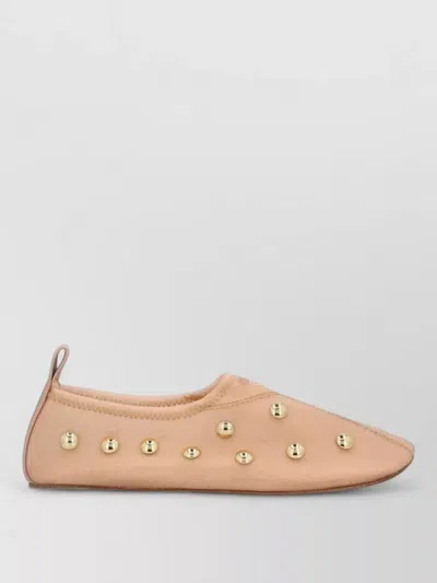 Chloé Rita Blushy Beige Ballet Flats In Transparent Mesh Women In Pink