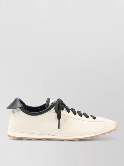 Jacquemus Les Tennis Leather-trimmed Canvas Sneakers In Neutral