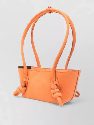 Hereu Mini Fleca Rectangular Shoulder Bag Double Handles In Orange
