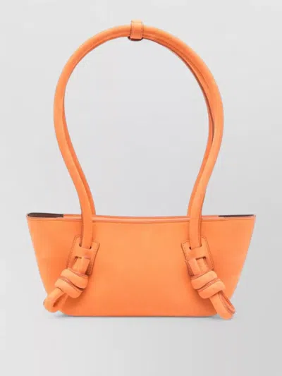 Hereu Mini Fleca Rectangular Shoulder Bag Double Handles In Orange