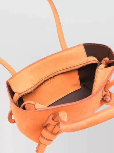 Hereu Mini Fleca Rectangular Shoulder Bag Double Handles In Orange