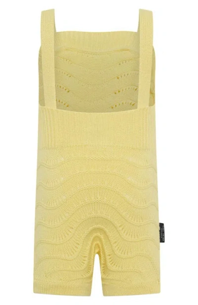 Tiny Tribe Cotton Knit Romper In Yellow